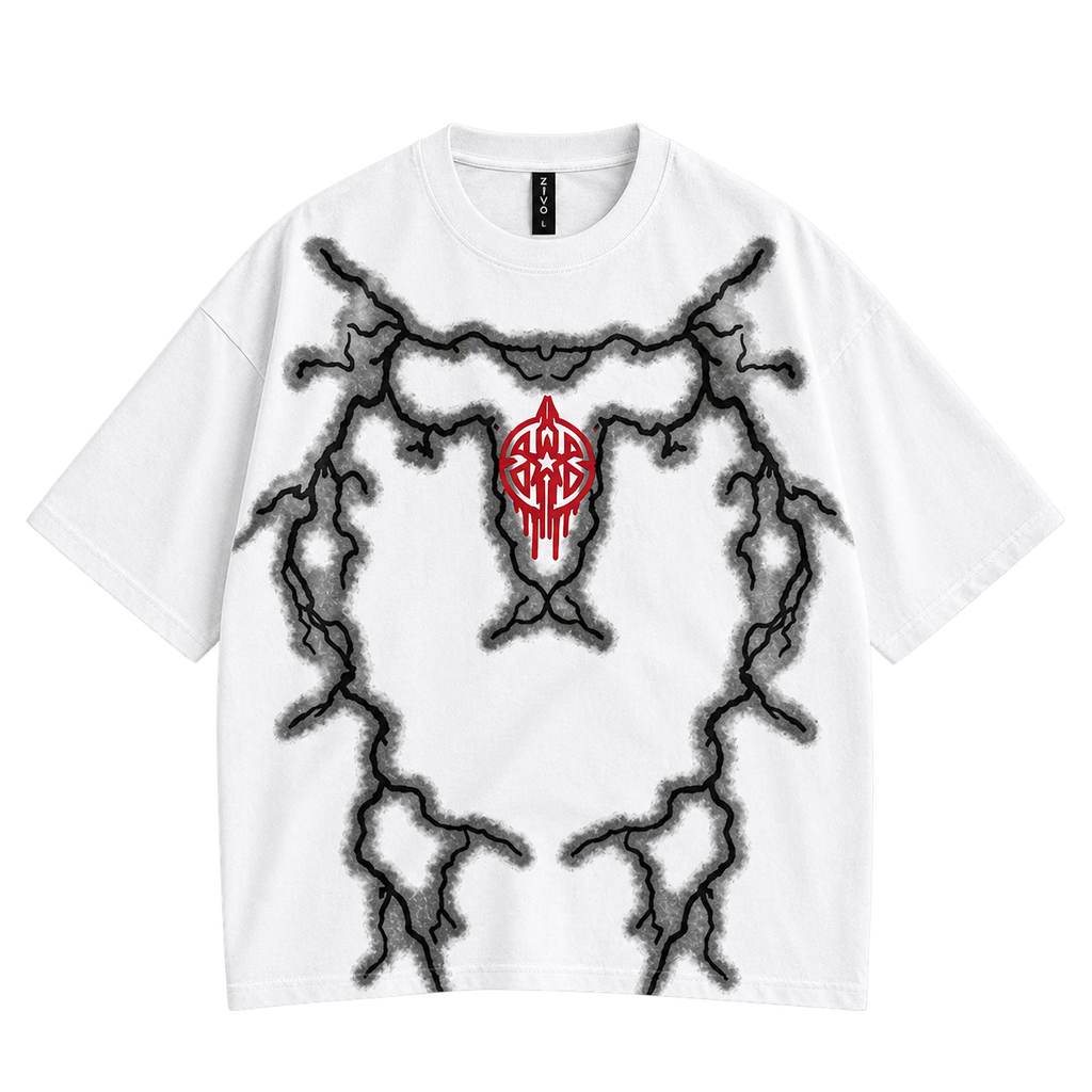 ZIVO 230 GSM white graphic T-shirt front