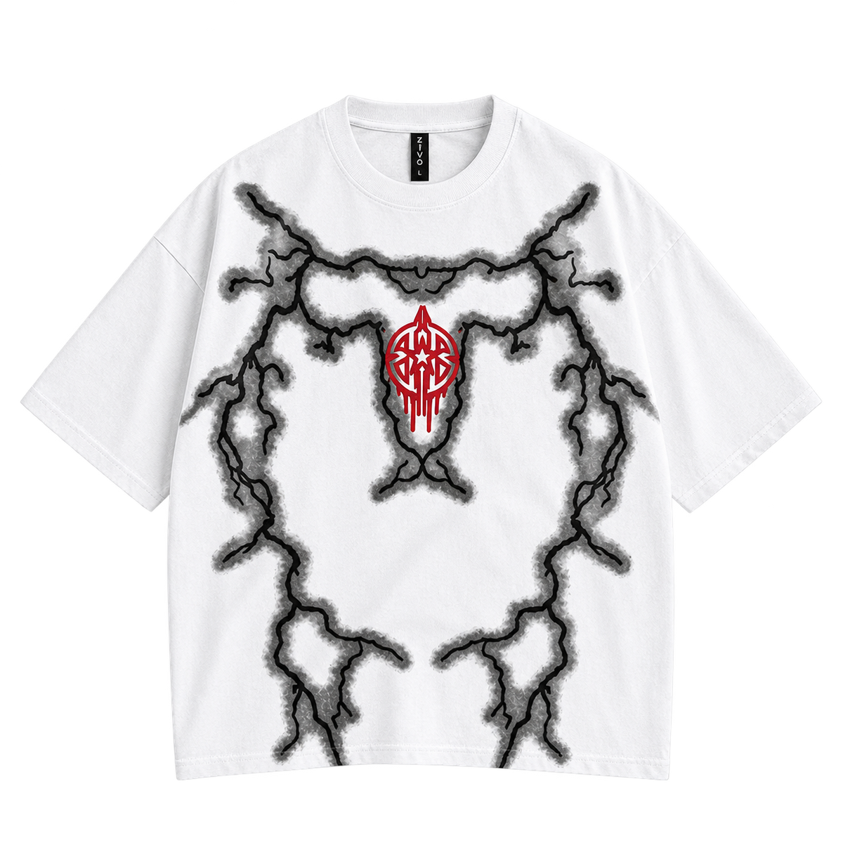 ZIVO 230 GSM white graphic T-shirt front