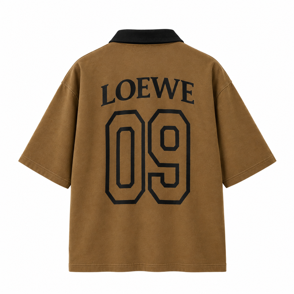 Brown oversized polo back