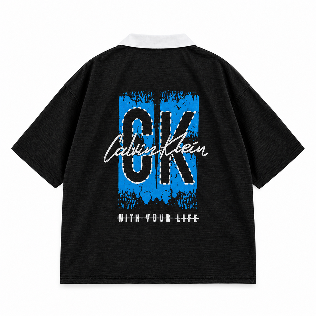 ZIVO black and white contrast collar polo back