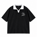 ZIVO black and white contrast collar polo front