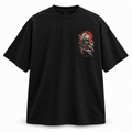 ZIVO Crimson Ronin black T-shirt front with a small crimson and ivory anime chest print