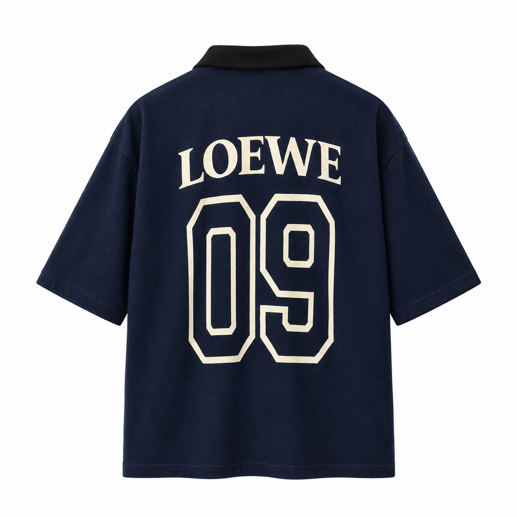 Navy oversized polo back
