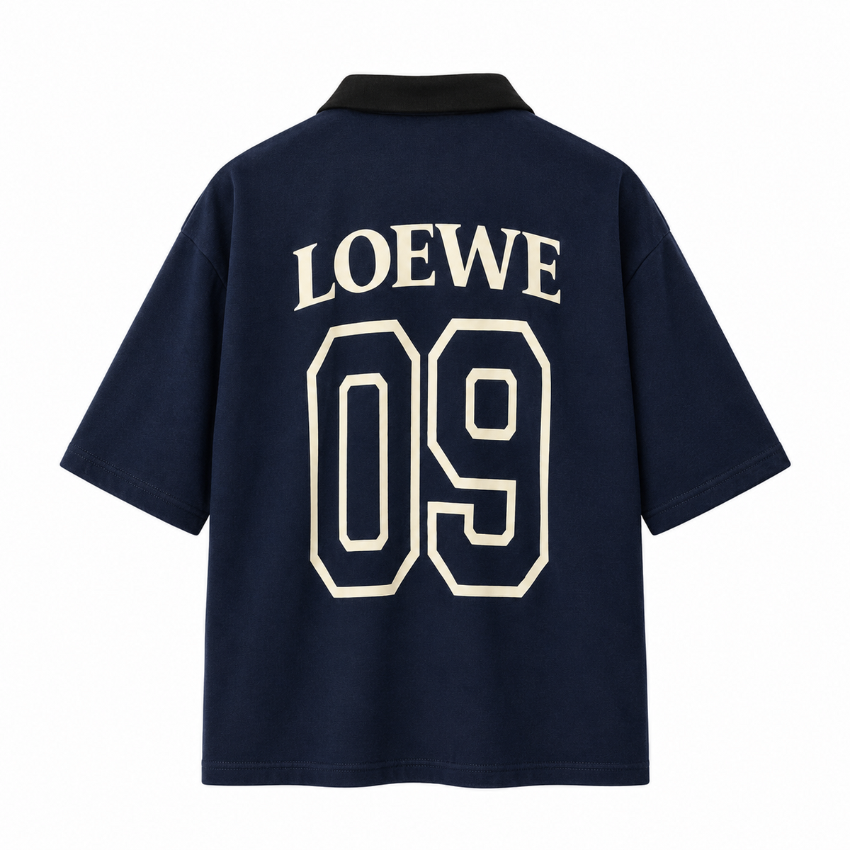 Navy oversized polo back
