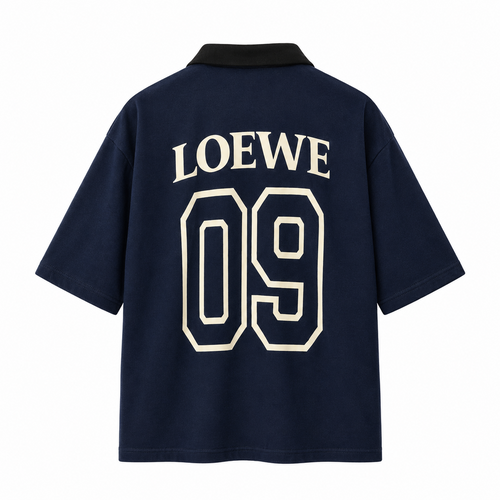 Navy oversized polo back