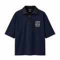 Navy oversized polo front
