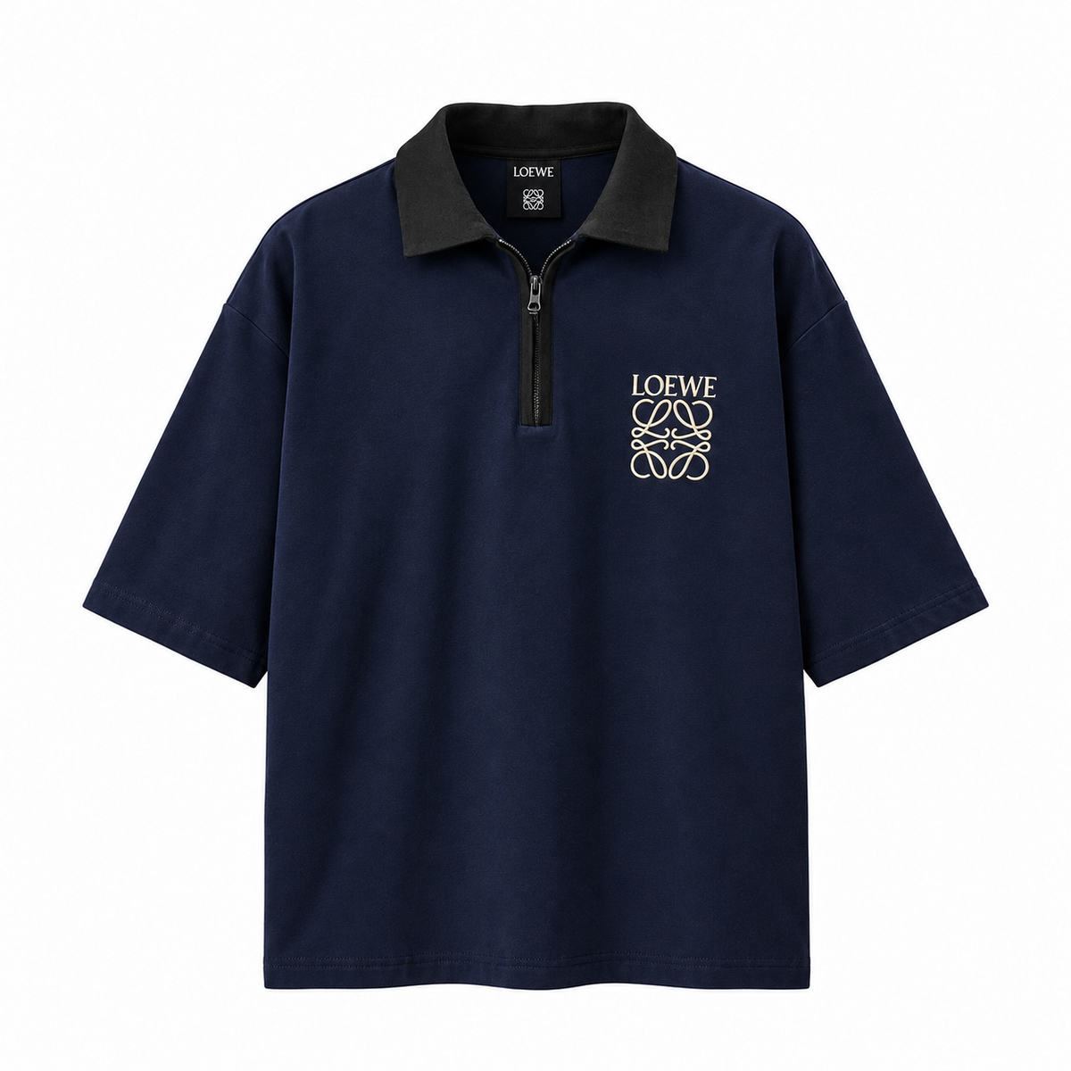 Navy oversized polo front