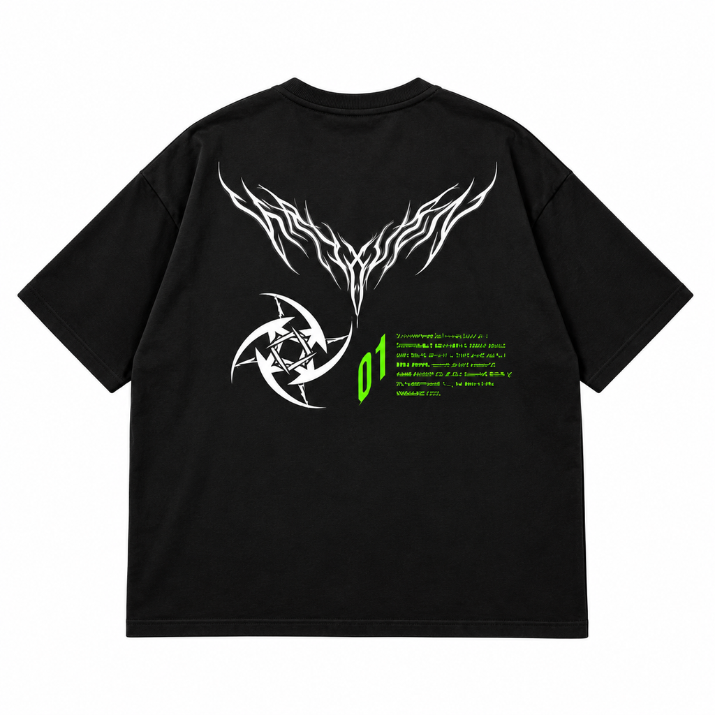 ZIVO Neon Flame black T-shirt back mockup