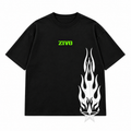 ZIVO Neon Flame black T-shirt front mockup