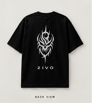 ZIVO Tribal Logo Oversized T-Shirt back view
