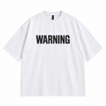 ZIVO WARNING white heavyweight T-shirt front